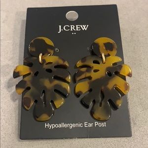 NWT JCrew Tortoise Leaf Earrings